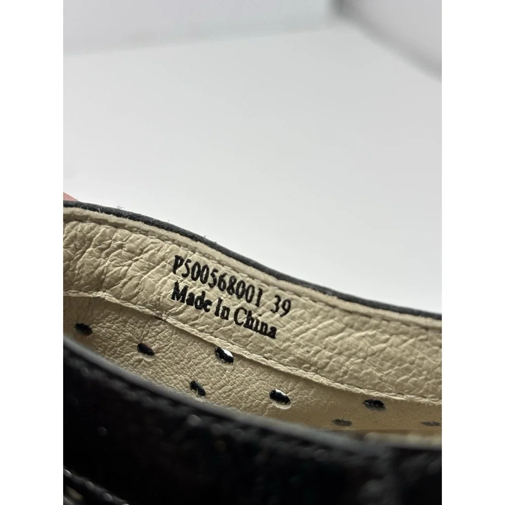 Fly London Black Leather Wedge Sandals P500568001 Euro 39 US 8.5